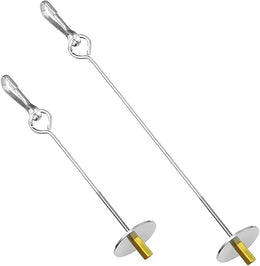 Parrot Skewer Feeder, 2 PCS Stainless Steel Bird Fruit Skewers Budgie Toys, Bird Food Holder Cage Accessories, Fruit and Vegetable Holder for Budgie Parakeet Cockatiel Cage Feeding, Silver Color
