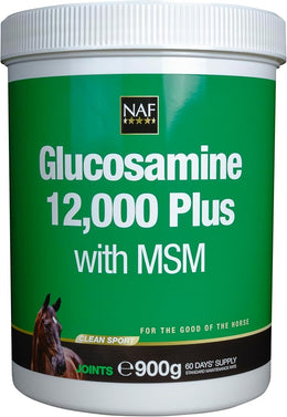 NAF Glucosamine 12,000 Plus with MSM – 900g Joint Support Supplement for Horses – High-Strength Glucosamine Sulphate & MSM – Supports Mobility, Flexibility & Connective Tissue Health