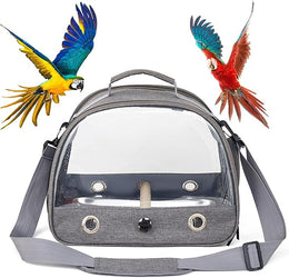 Bird Travel Carrier - 2 Sizes Parrot Carrier Travel Bag | Small Pet Carry Bag With Standing Perch & Tray, Breathable Portable Bird Cage For Small Animals, Parrots Sparrow Kitten