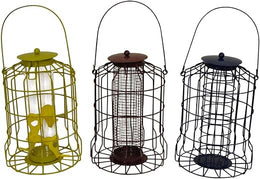 Selections Squirrel Proof Hanging Wild Bird Feeders - Nut, Seed & Fat Ball Bird Feeder Cage - Pack of 3