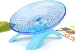 Hamster Flying Saucer Silent Running Wheel, 7 Inch, Suitable for Guinea Pigs, Hamsters, Hedgehogs and Other Small Animals to Ensure Safe Exercise（Blue）