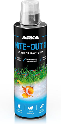 Starter bacteria aquarium 473 ml – safe start for new aquariums & fish stocking – reduces ammonia & nitrite naturally – supports stable water values & biological balance – ARKA Nite-Out II