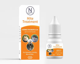 Naqua -100 DROPS PER BOTTLE - Golden Hamster Gerbil Rat Mite Treatment - Small Animal 50 to 450g - Kill Fleas, Fur & Mange mites + Roundworm