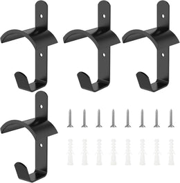 4 Pack Horse Bridle Rack,Wall Mount Bridle Holder,Black Metal Bridle Bracket with Hook and Screws,Stall Stable Barn Accessories for Horse Barn Tack Room