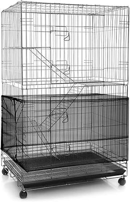 Shappy Large Bird Cage Seed Catcher,Bird Cage Cover Net Skirt Guard,Adjustable Soft Airy Mesh Net for Parrot Parakeet Macaw(118 x 15 Inch/ 300 x 37 cm,Black)