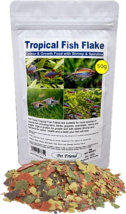 Tropical Fish Food Aquarium Flake High Protein Growth & Colour Feeding For Tetra And Other Fresh Water Species 50g
