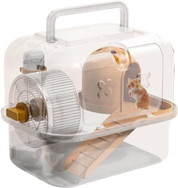 Hamster Travel Cage – Portable Pet Carrier, Clear Rodennt Case | Breathable Small Animal Outing Cage, Transparent Plastiic Hamster Crate, Lightweight Carrier Box, Safe Outdoor Enclosure for Travel