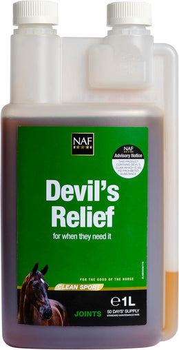 NAF Devil's Relief 1L – Herbal Joint Support for Horses – With Devil’s Claw, MSM & Natural Antioxidants – Aids Mobility – Ideal for Older or Active Horses