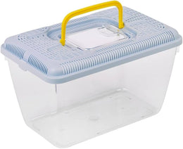 URBNLIVING Plastic Reptile Terrarium Transport Box | Snake, Spider, Tarantula & Insect Carrier | Small Animal & Fish Tank Container - Blue