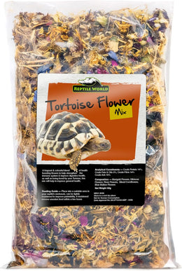 Tortoise Flower Mix 60g | Natural Forage for Tortoises, Bearded Dragons, Iguanas, Marigold, Rose