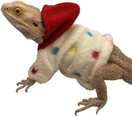 Lizard Clothes for Bearded Dragons Reptile Apparel Handmade Cotton Material Hoodies Gift for Lizard Small Animal Gecko Chameleon (Dot pattern)