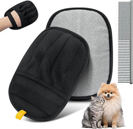 2PCS Pet Hair Remover Glove, De-shedding Glove for Easy, Double Sided Cat Grooming Glove, Static Removal Gloves For Dogs & Cats, Reusable Deshedding Pet Glove For Furniture,Bed,Carpet,Clothes,Sofa