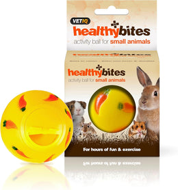 VETIQ Healthy Bites Activity treat Ball For Hours of Fun & Exercise For Small Animals, 7 cm Diameter (Pack of 1)