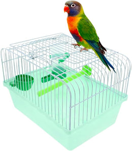 Milisten Portable Bird Cage, ABS & Iron Construction Travel Cage for Parrots, Parakeets, Lovebirds, Secure for Car & Vet Visits