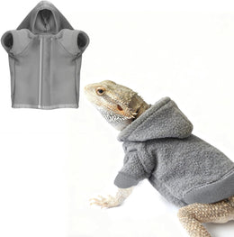 Lizard Clothes for Bearded Dragons Reptile Apparel Handmade Cotton Material Hoodies Gift for Lizards, Bearded Dragons, Crested Geckos, and Chameleons (grey)