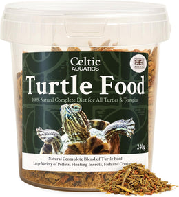 Turtle Food 1 Litre Tub (240g) | Floating Terrapin Food with Pellets, Insects & Fish | Complete Balanced Diet for Turtles & Terrapins
