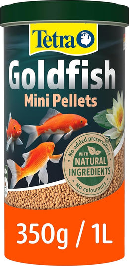 Tetra Pond Goldfish Mini Pellet Food, Complete Fish Food for All Goldfish, 1 Litre