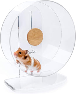 Niteangel Silent Hamster Exercise Wheel - Dual-Bearing Quiet Spinning Acrylic Running Wheel for Hamster Gerbils Mice Degus Or Other Small Animals