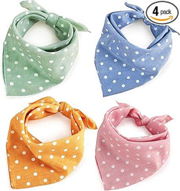 4Pcs Dog Bandana for Small Medium Large Dogs, Summer Dog Bandana Cat Dog Kerchief Dog Triangle Bibs Scarf Adjustable and Washable Dogs Decoration Accessories for Dog Cats Puppy