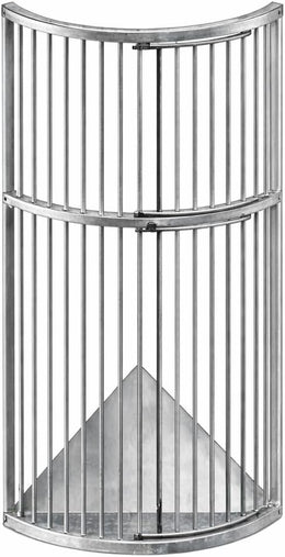 Heavy Duty Galvanised Corner Hay Rack by Equimed – Horse Hay Feeder with Large Capacity, Top & Bottom Opener Livestock Feeder, Equestria Stable Corner Design