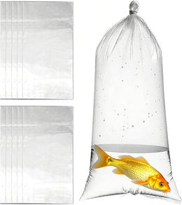 10 Pcs Leak Proof Clear Plastic Fish Transport Bags - Size 25 x 60CM for Tropical & Marine Fish