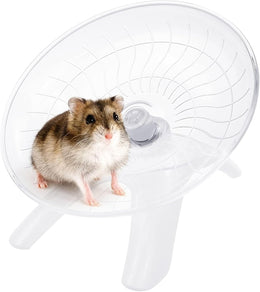 Flying Saucer Hamster Wheel With Silent Spinner, Exercise Running Wheel, Plastic Silent Non Slip Disc for Small Animal like Golden Bear, Squirrel, Hedgehog Climbing （ 18 cm ）