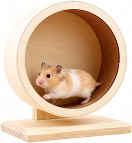 Wooden Hamster Wheel,silent hamster wheel, gerbil wheel, Non Slip Run Disc, rat Exercise wheel for Syrian Hamsters, Gerbils, Rat, Mice, Dwarf, Small Chinchilla (ø15 cm)