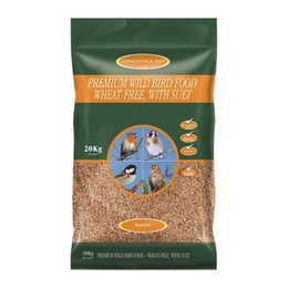 ohnston & Jeff Premium Wild Bird Food, Wheat Free with Suet 20 kg