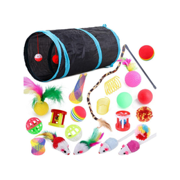 Speedy Panther 22 Pcs Cat Toys Interactive for Indoor Cats Tunnel Mouse Kitten Toys Cat Feather Teaser Wand Spring Toy