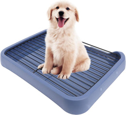 Dog Potty Tray with Grid,Portable Puppy Potty Pad Holder,Net Rack Dog Training Toilet Plastic Potty Tray Indoor Open Top Entry Litter Pan for Small and Medium Dogs