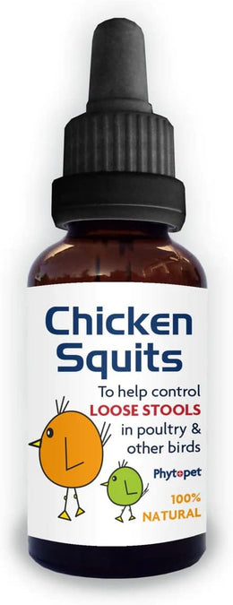 Phytopet Chicken Squits | 50ml | 100% Natural Herbal Supplement | Support For Loose and Wet Stools in Birds | Chickens & Birds |