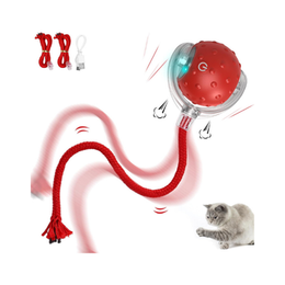 IOKHEIRA Interactive Electric Automatic Cat Toys, Rechargeable Irregular Moving Toys, Stimulate Cats' Hunting Instincts, All Floors & Carpet Available (Red)