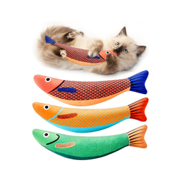 Potaroma Cat Toys Saury Fish, 3 Pack, Catnip Crinkle Sound, Soft and Durable, Interactive Kitten Kicker for Indoor Kitty Exercise 9.4 Inches for All Breeds
