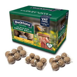 Bucktons High Energy Fat Balls - Box of 150 x 90g Boost Natural Suet Food for Wild Garden Birds. Great for Ground Feeder, Bird Tables. Comes with Card