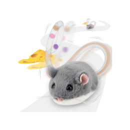 Migipaws Interactive MigiMouse Cat Toy,360° Rolling & Spin with Wiggling Tail for Indoor Cats,Smart Motion Sensor, Realistic Squeak, Rechargeable Plush Kitten Toy