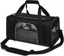 Wakytu cat carrier, Airplane Transport Box for Cats and Small Dogs, Foldable cat carrier large, Breathable and comfortable cat travel bag Car-Compatible puppy carrier