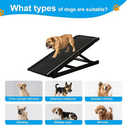 Dog Ramp for Bed and Sofa, 5 Step Adjustable Pet Ramps for Small to Large Dogs