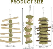 3Pcs Rabbit Chew Toys, Rabbits Cage Hanging Chew Toys Boredom Breakers Treats for Bunny Guinea Pigs Hamsters Gerbils Chinchilla and Other Small Pets for Teeth Grinding