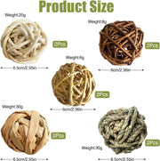 10 Pcs Rabbit Chew Toys, Natural Grass Rabbit Enrichment Balls Small Gerbil Toys for Bunny Chinchillas Gerbils Guinea Pigs Hamsters