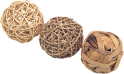Rosewood Naturals Trio of Fun Balls, Small Animal Activity Toys, Natural Materials Hand Woven for Small Animals (1 x Pack of 3 Balls)