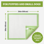 Pogi's Puppy Training Pads with Sticky Tabs – Eco-Friendly, Odour Blocking & Super Absorbent – 20-Pack (45 × 60 cm)