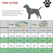 Dog Collar and Lead Set Small,Soft Non-irritant Corduroy Collar Leash Matching Combo for Daily Walking,Sage Green