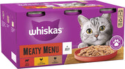 Whiskas 1+ Meaty Selection in Jelly 6 x 400 g Cans, Adult Cat Wet Food, Pack of 4