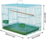 Buwei Wire Rectangular Small Cage for Small Birds and Canaries Rekord Equipped Feeders