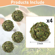 Bunny Grass Toy 4 Pcs Natural Timothy Grass Guinea Pig Toys Rabbit Chew Toys Hamster Ball timothy hay for Rabbits Hamster Guinea Pigs Gerbils