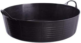 KetoPlastics Black 35 Litre Large Shallow Flexible 2-Handled Recycled Tub Dog Pool, Bath