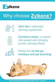Zylkene Calming Chews for Small Dogs up to 10kg | Promotes Relaxation | Helps Pets cope with short-term challenging situations | Perfect for on the go, holidays, travelling, fireworks | 14 Chews