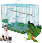 Buwei Wire Rectangular Small Cage for Small Birds and Canaries Rekord Equipped Feeders