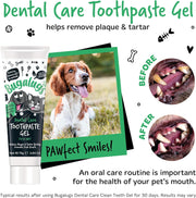 Bugalugs Dog and Cat Dental Care Kit: Toothpaste, 2 Finger Cat Toothbrushes, Dog Toothbrush for Plaque Removal and Fresh Breath