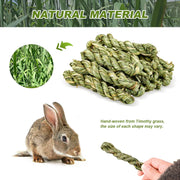 Episkey 20 Pcs Rabbit Chew Toys, Natural Timothy Grass Ring Bunny Molar Grass Stick Toys Small Animal Boredom Breaker Activity Play Chew Toys for Bunny Rabbits Hamster Guinea Pigs Chinchilla